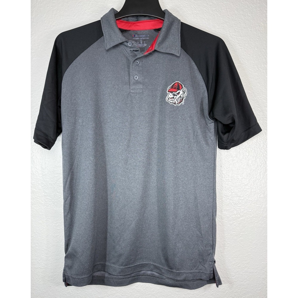 Georgia Bulldogs Champion Athleticwear Gray Polo Shirt Mens Small